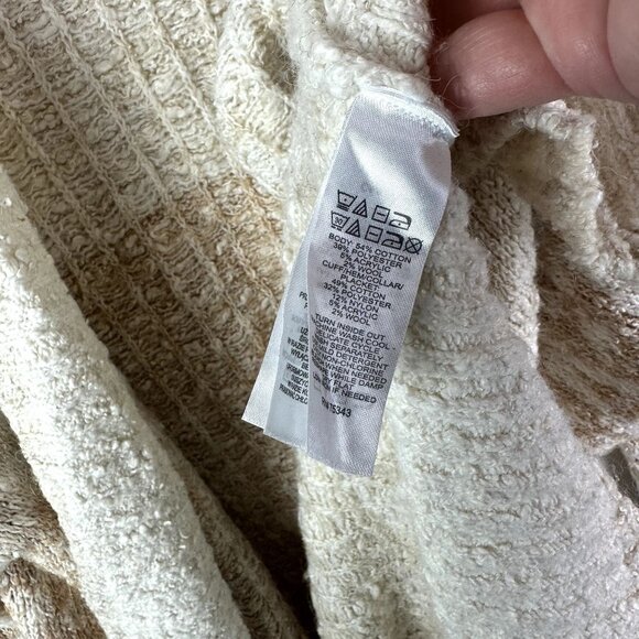 JOIE Neutral Cream Nordic Printed Open Longline Cardigan Size Medium - Picture 4 of 5